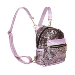 Mochila Brilhante com Compartimento Externo - Roxa - 2