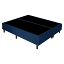 Ver imagem 1 de Cama Base Box King Bipartido Azul Suede 193x203