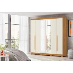 Guarda-Roupa Belém com Espelho - Carvalho Grife/Off-White - 2 Guarda-Roupa Belém com Espelho - Carvalho Grife/Off-White - 2