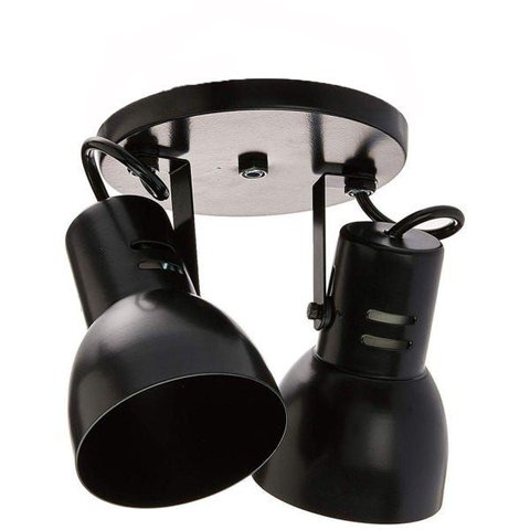 Spot Bocal Largo - Preto - para 2 Lâmpada