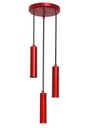 Ver imagem 1 de Pendente Tubinho 16 - Vermelho Verniz - para 3 Lâmpada