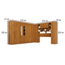 Ver imagem 4 de Guarda-Roupa Casal Modulado Portofino 13 Portas 4 Gavetas com Espelho Cinamomo - Pnr Móveis