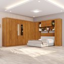 Ver imagem 1 de Guarda-Roupa Casal Modulado Portofino 13 Portas 4 Gavetas com Espelho Cinamomo - Pnr Móveis