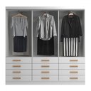 Ver imagem 3 de Guarda-roupa Casal New Mônaco 6 Portas 12 Gavetas Branco - Evidência Móveis