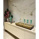 Ver imagem 3 de Bandeja Grande Espelho Dourado Luxo Decoração 60x30