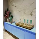 Ver imagem 5 de Bandeja Grande Espelho Dourado Luxo Decoração 60x30