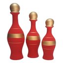 Ver imagem 1 de Trio Vasos Pinos de Boliche Grande em Cerâmica Fosca Decor - Red Gold