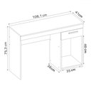 Ver imagem 3 de Mesa para Computador Bay 1 Gaveta Branco - Pnr Móveis