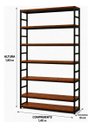 Ver imagem 4 de Estante Multiuso Organizador Livreiro Estilo Industrial 180x140 Preto Imbuia