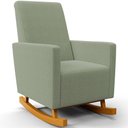 Ver mais imagens de Poltrona de Amamentação com Balanço e Puff Ravena W01 Bouclê Oliva - Lyam Decor