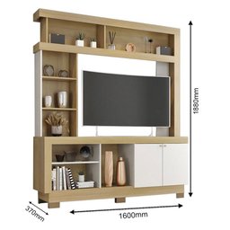 Estante Home Theater Mali Nature Off White – Móveis Leão - 2