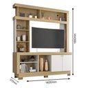 Ver imagem 2 de Estante Home Theater Mali Nature Off White – Móveis Leão