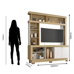 Estante Home Theater Mali Nature Off White – Móveis Leão - 3