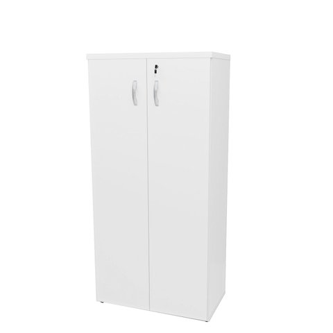 Conjunto Mesa Pedestal e Armário Alto Escritório Netmobil - Branco