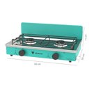 Ver imagem 2 de FOGAO DE MESA 2 BOCAS VENAX FLAMALAR VETRO VERDE GAS GLP