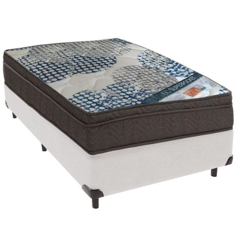 Cama Box Branco e Colchão Iso Superpocket Molas Ensacadas Solteiro Ortobom