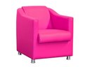 Ver imagem 2 de Kit 2 Poltronas Decorativa Biane Couro Rosa Pink Pés Cromado Ms Decor