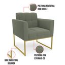Ver imagem 3 de Poltrona Decorativa Industrial Dourado Kit 2 Elisa Bouclê Menta D03 - D'Rossi