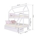 Ver imagem 4 de Beliche Casinha Casal/solteiro Slim Rb com 02 Gavetas Madeira Maciça Branco Housin