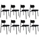 Ver imagem 1 de Cadeira de Jantar Estofada Kit 8 Nyka M25 Sintético Preto - Mpozenato
