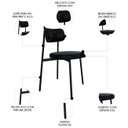 Ver imagem 3 de Cadeira de Jantar Estofada Kit 8 Nyka M25 Sintético Preto - Mpozenato