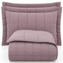 Ver imagem 1 de Kit Cobre Leito Linen Casal Micropercal 300 Fios Matelassê Colcha 3 Peças Efeito Creponado Lavanda