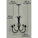 Ver imagem 2 de Linda Luminária Pendente de Teto com Cristais Decorativa para Sala - Preto
