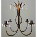 Ver imagem 1 de Linda Luminária Pendente de Teto com Cristais Decorativa para Sala - Verniz