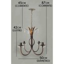 Ver imagem 2 de Linda Luminária Pendente de Teto com Cristais Decorativa para Sala - Verniz