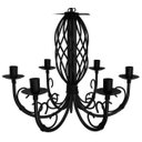 Ver imagem 1 de Lustre Provençal Artesanal Decorativo para Iluminação de Ambiente Interno e Externo - Preto