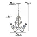 Ver imagem 2 de Lustre Provençal Artesanal Decorativo para Iluminação de Ambiente Interno e Externo - Branco