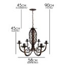 Ver imagem 2 de Lustre Provençal Artesanal Decorativo para Iluminação de Ambiente Interno e Externo - Verniz