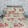 Cobre Leito Colcha Pique Estampado Rosas Casal Queen 2,20x2,50m 3 Peças Casa Dona - 4