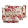 Cobre Leito Colcha Pique Estampado Rosas Casal Queen 2,20x2,50m 3 Peças Casa Dona - 1