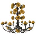 Ver imagem 1 de Linda Luminária de Flores em Ferro Vintage para Casa Colonial Rustica - Amarelo