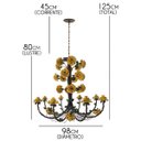 Ver imagem 2 de Linda Luminária de Flores em Ferro Vintage para Casa Colonial Rustica - Amarelo