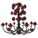 Ver imagem 1 de Linda Luminária de Flores em Ferro Vintage para Casa Colonial Rustica - Vermelho