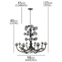 Ver imagem 2 de Linda Luminária de Flores em Ferro Vintage para Casa Colonial Rustica - Branco