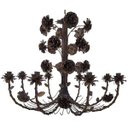 Ver imagem 1 de Linda Luminária de Flores em Ferro Vintage para Casa Colonial Rustica - Verniz