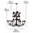 Ver imagem 2 de Linda Luminária de Flores em Ferro Vintage para Casa Colonial Rustica - Verniz