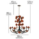 Ver imagem 2 de Linda Luminária de Flores em Ferro Vintage para Casa Colonial Rustica - Laranja