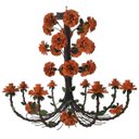 Ver imagem 1 de Linda Luminária de Flores em Ferro Vintage para Casa Colonial Rustica - Laranja