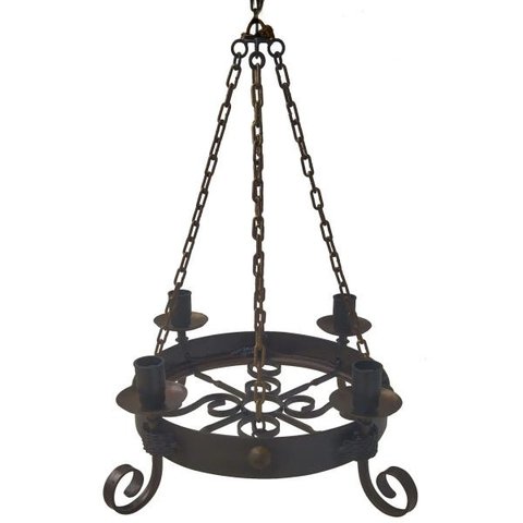 Lustre Medieval de Metal para Iluminação de Sala de Estar Rústica