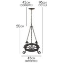 Ver imagem 2 de Lustre Medieval de Metal para Iluminação de Sala de Estar Rústica