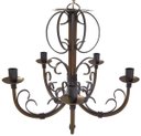 Ver imagem 1 de Lustre Rústico de Ferro com 5 Bocais Decorativo Retrô para Sala de Jantar