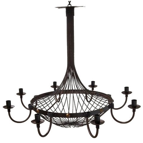 Lustre Rústico de Metal Grande para Salão de Igreja e Eventos