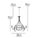 Ver imagem 2 de Lustre Retrô Provençal em Ferro para Iluminação de Ambientes Claros