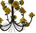 Ver imagem 5 de Linda Luminária de Ferro com Flores para Sala de Jantar Grande - Amarelo
