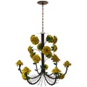 Ver imagem 7 de Linda Luminária de Ferro com Flores para Sala de Jantar Grande - Amarelo