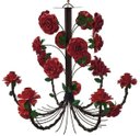 Ver imagem 1 de Linda Luminária de Ferro com Flores para Sala de Jantar Grande - Vermelho